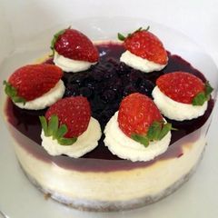 A picture of Blueberry Non baked cheese Cake.