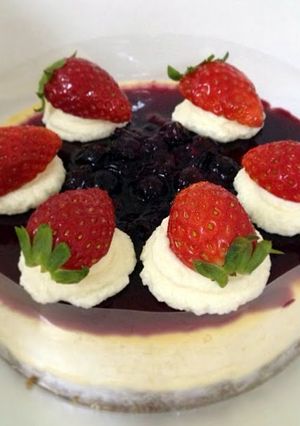 A picture of Blueberry Non baked cheese Cake.