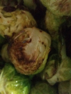 A picture of Maple Chipotle Glazed Brussel Sprouts.