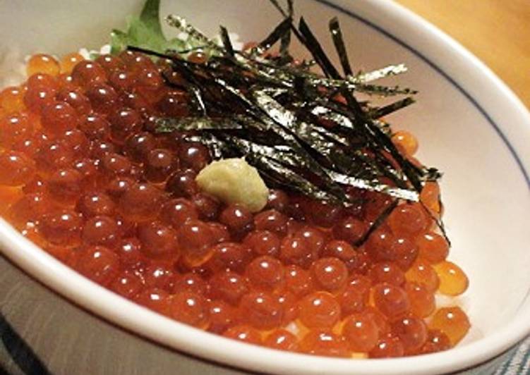 Simple Way to Make Favorite Soy Sauce Marinated Salmon Roe Salmon Rice Bowl