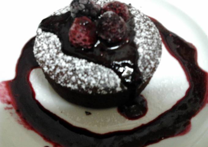 Ladybirds Choc Molten Lava Cake .