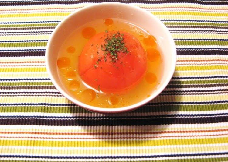 Steps to  Spicy Whole Tomato Soup With Ra-yu