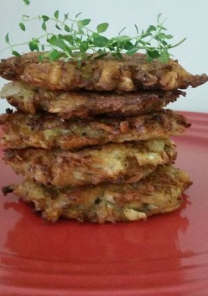 A picture of Potato cabbage pancakes.