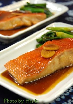 A picture of Simmered Alfonsino (Kinmedai).