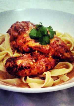 A picture of Paprika Garlic Chicken Tagliatelle.