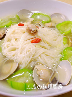 蛤蜊絲瓜麵線 的食譜成品照片