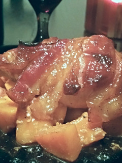 A picture of Honey BBQ Bacon Chicken and Sweet Potato.