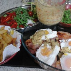A picture of My Poached Egg and Seared Gammon with Homemade Hollandaise Sauce 😉😀.