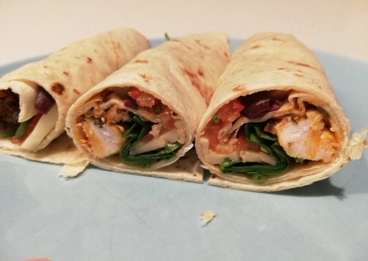 Recipe of Perfect Chicken/ veggie wrap, Italian-style