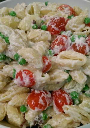 A picture of Roasted Garlic Pasta Salad.