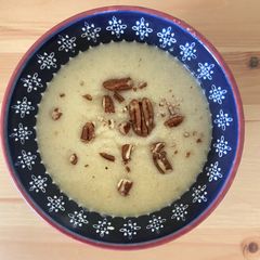 Warm semolina pudding for breakfast A picture of Warm semolina pudding for breakfast.