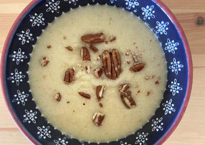 Warm semolina pudding for breakfast
