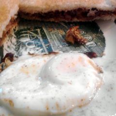 A picture of Bacon Fried Eggs.