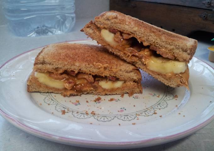 Peanut butter banana bacon sandwich