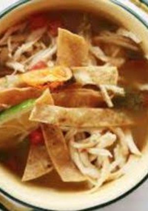 A picture of Sopa de Lima (my recipe).