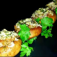 A picture of Mike's Garlic Parm Stuffed Mushrooms.