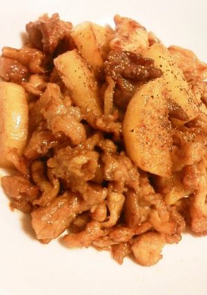 A picture of Popular Easy Crunchy Teriyaki Nagaimo Yam and Pork Stir-fry.