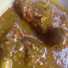 A picture of Okra n ogbono soup.