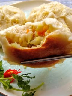 高麗菜水煎包 的食譜成品照片