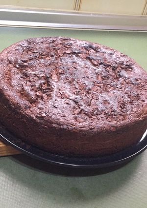 Una foto de Brownie de chocolate con crema de queso