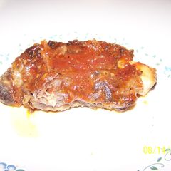 A picture of Ribs slow cooked in beer.