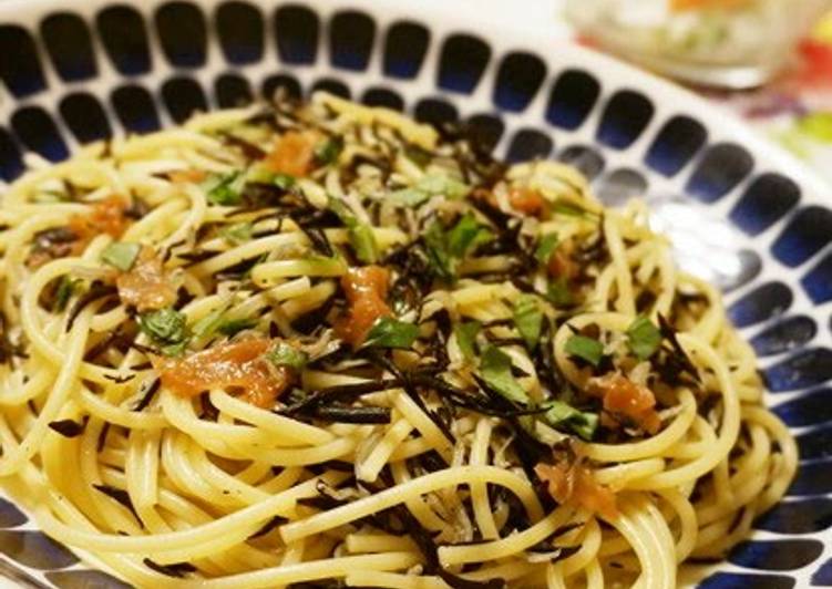 Recipe of Any-night-of-the-week Hijiki and Umeboshi Spaghetti