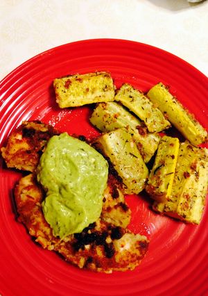 A picture of Brenda's Paleo Coconut Crusted Chicken.