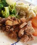Pollo a la maracuyá y verduras