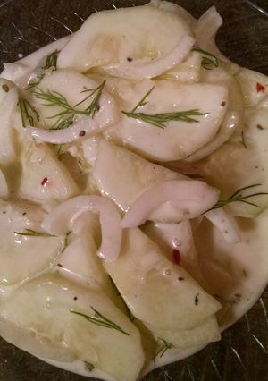 A picture of Creamy Cucumber and Sweet Onion Salad "My Way".