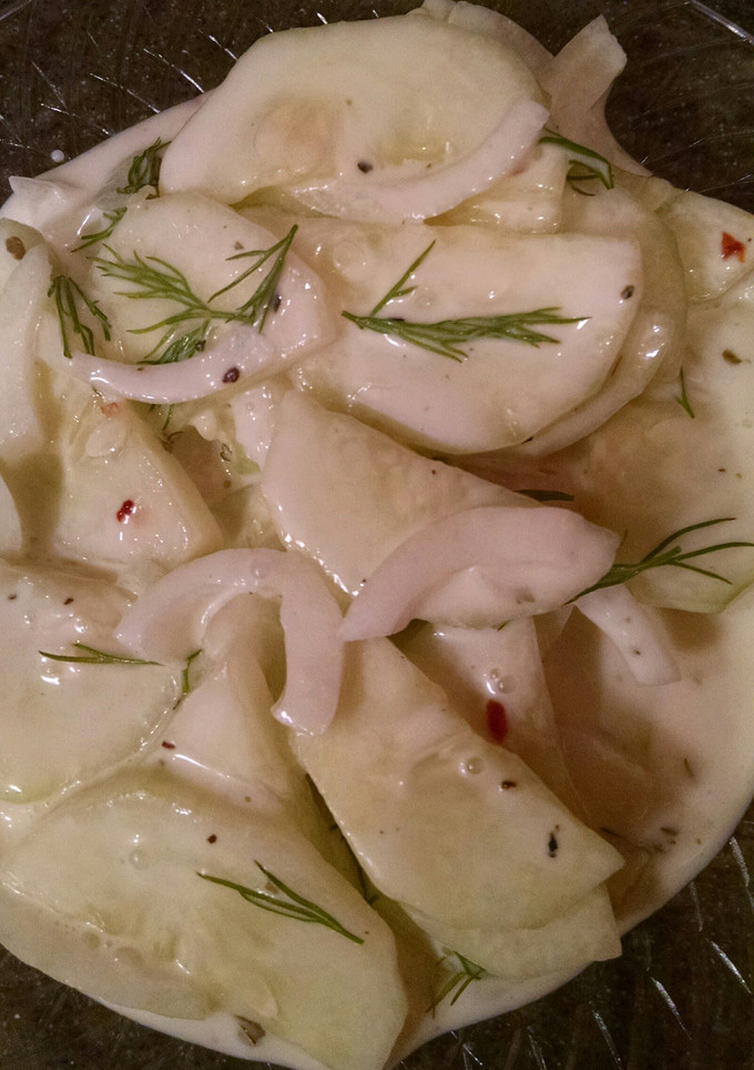 A picture of Creamy Cucumber and Sweet Onion Salad "My Way".