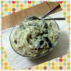 A picture of Hot Day Saucy Noodles with Chicken.