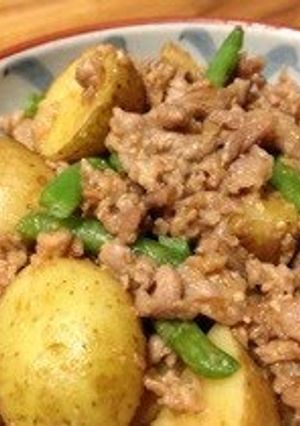 A picture of New Potatoes and Pork Offcuts with Miso.