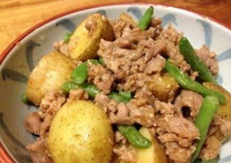 Simple Way to Prepare Ultimate New Potatoes and Pork Offcuts with Miso