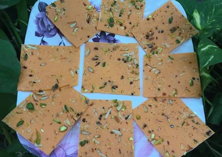 Recipe: Appetizing Orange Flavored Ice halwa