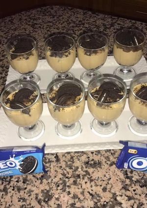 Una foto de Natillas de caramelo con oreo y Nutella