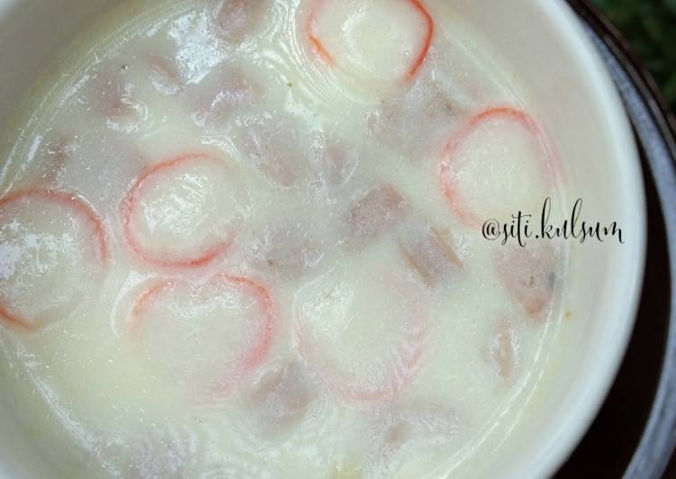 Resep Cream soup with crab stick and sausage Anti Gagal