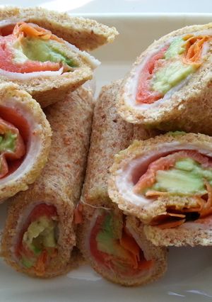A picture of Smoked salmon wrap.