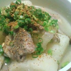 A picture of Creamy Pork Cartilage Miso Soup.