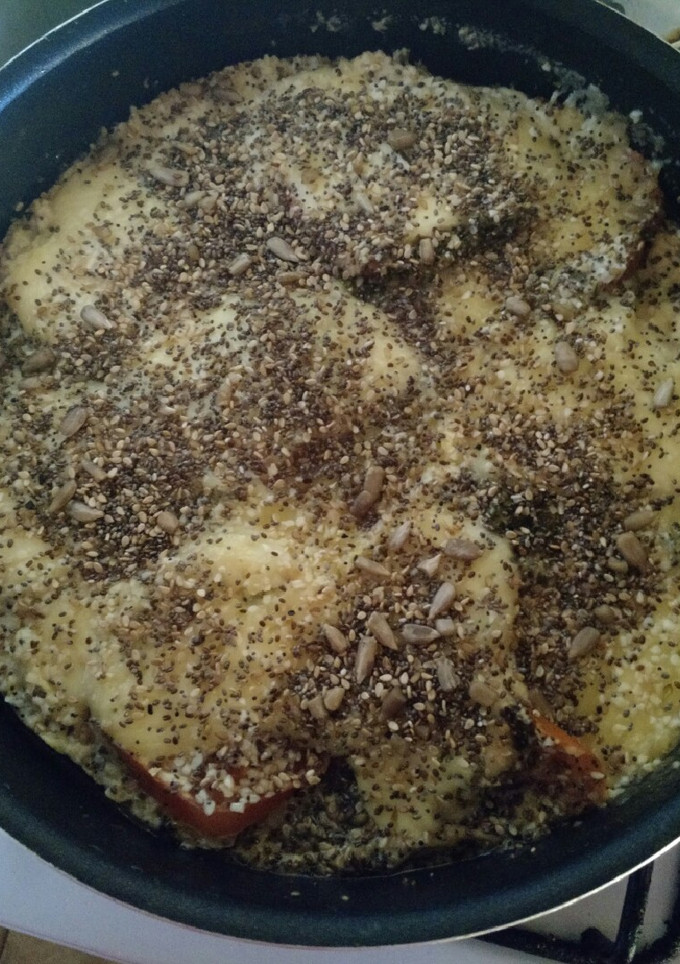 Una foto de Lasagna de zapallitos con mix de semillas