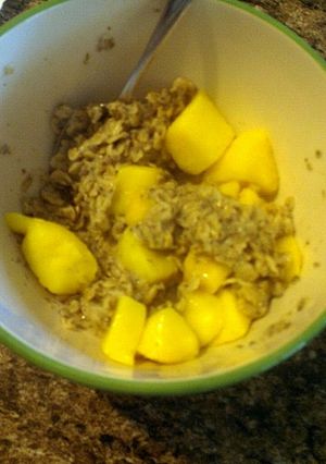 A picture of Healthy homemade oatmeal.