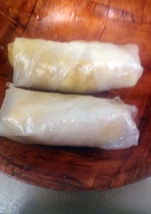 A picture of Japanese curry spring rolls.