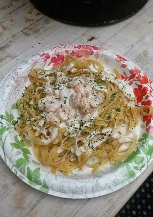 A picture of Shrimp Alfredo.