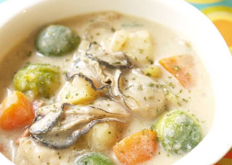 Simple Way to Prepare Quick Chunky Oyster &amp; Brussels Sprouts Chowder
