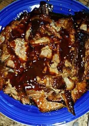 A picture of Sweet&Spicey Bbq pork roast *slow cooker*.