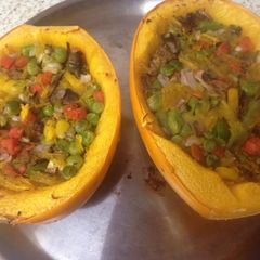 A picture of My Stuffed Veggie Spaghetti Or Noodle Squash.