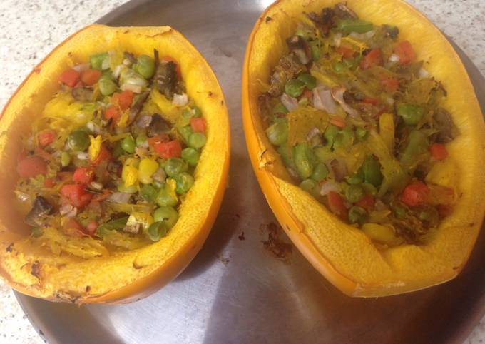 How to Cook Tasty My Stuffed Veggie Spaghetti Or Noodle Squash