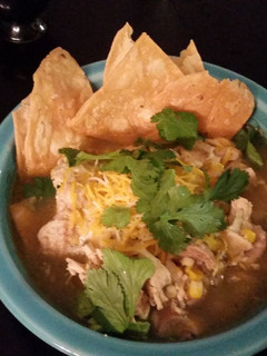 A picture of Chicken tortilla soup.