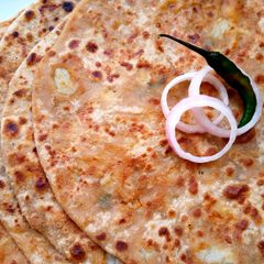A picture of Dhaba style aloo paratha.
