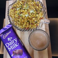 A picture of Corn chat masala.