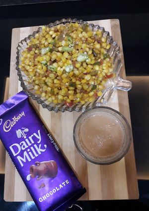 A picture of Corn chat masala.